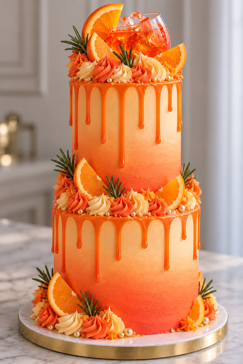 Aperol Spritz Celebration Cake