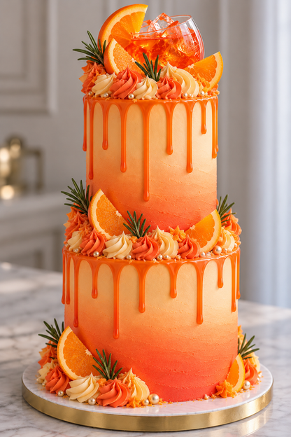 Aperol Spritz Celebration Cake