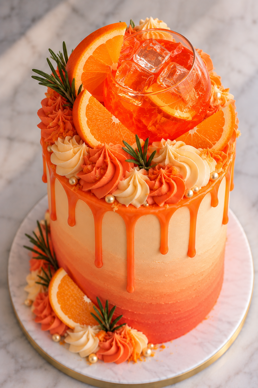 Aperol Spritz Celebration Cake