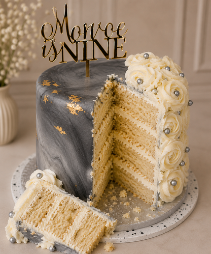 Grey Marble Rose Celebration Cake